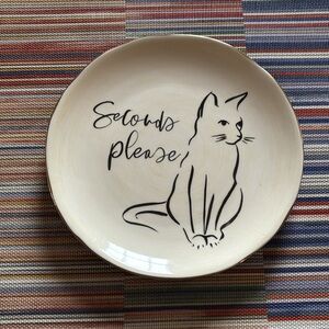 New Paper Destiny Pottery Salad or Snack Plate Cat Design
